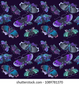 Seamless vector pattern with butterflies