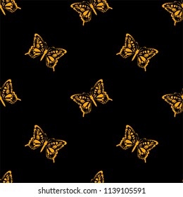 Seamless vector pattern with butterflies