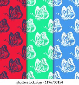 seamless vector pattern with butterflies