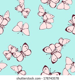 seamless vector pattern with butterflies