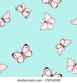 seamless vector pattern with butterflies