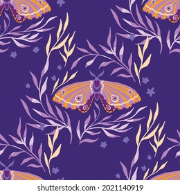 Seamless vector pattern with butterflies.