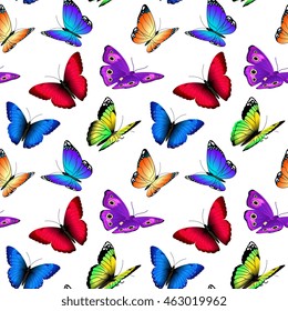 Seamless vector pattern with butterflies