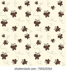 Seamless vector pattern with butterflies