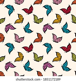 Seamless vector pattern with butterflies. Background for printing on textiles or paper.