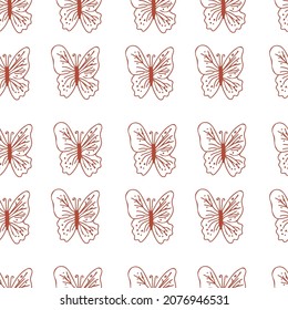 Seamless vector pattern with  butterflies on isolated background.Decorative,festive,repeating,bright print in flecked style.Design for textiles,wrapping paper,packaging,fabric.