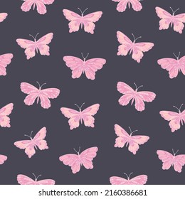 Seamless vector pattern of butterfly. Decoration print for wrapping, wallpaper, fabric, textile.