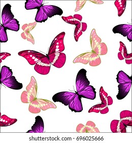 Seamless vector pattern with butterfly. Template for print, cover, clothing ,bag, fabric,textile,wedding, package design.