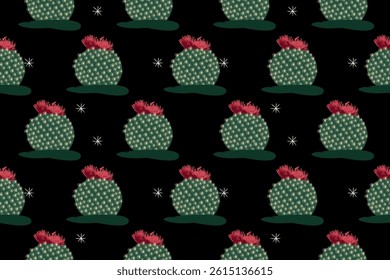 Seamless vector pattern, cactus fabric pattern, nature style, suitable for various printing works, scarves, clothing, cushions, packaging, water bottle patterns.
