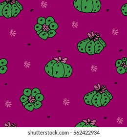 Seamless vector pattern with cactus peyote for textile, ceramics, fabric, print, cards, wrapping