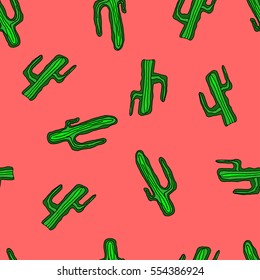 Seamless vector pattern with cactus for textile, ceramics, fabric, print, cards, wrapping