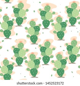 Seamless vector pattern with cactuses