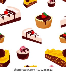 Seamless vector pattern cakes