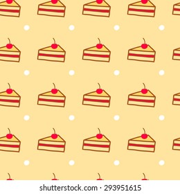 Seamless vector pattern with cakes
