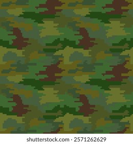 Seamless vector pattern with camouflage green spots. Decorative military design for textiles.