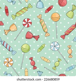 seamless vector pattern with candies