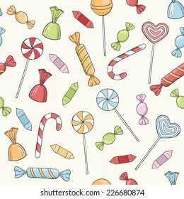 seamless vector pattern with candies