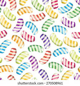 Seamless vector pattern with candy on a white background