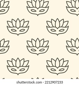 Seamless vector pattern Carnival masks. For fabric, paper, wrap, textile, poster, scrapbooking, wallpaper or background, for web site or mobile app.