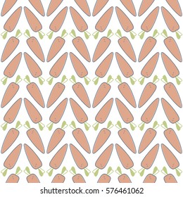 Seamless vector pattern with carrot. Perfect for wrapping paper, wallpaper, repeating elements, vintage design, notebook covers.