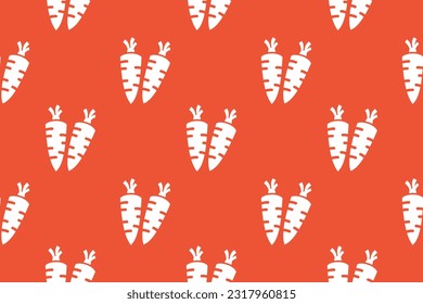 Seamless vector pattern with carrots. Trendy carrot vegetable background for fabric, wallpaper, wrapping, textile etc. minimal flat icon design