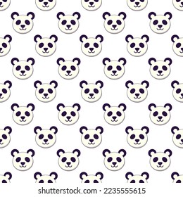 Seamless vector pattern of cartoon panda head for printing and wrapping 
