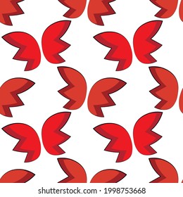 Seamless vector pattern with cartoon red wings