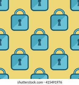 Seamless vector pattern. Cartoon texture with lock icon pattern