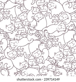 Seamless vector pattern with cats.