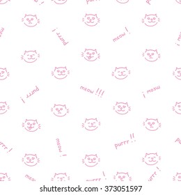 The seamless vector pattern with cats