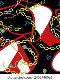 Seamless vector pattern of Chain and Belt