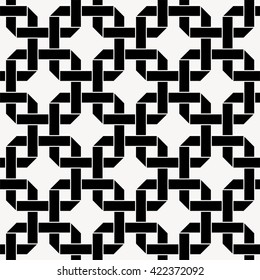 Seamless vector pattern with chained squares, celtic folding ribbon background
