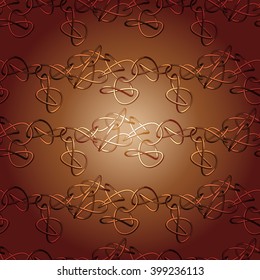 Seamless Vector Pattern with Chains on Brown Gradient Background