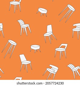 Seamless vector pattern. Chairs. The background. For printing or website design.