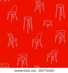 Seamless vector pattern. Chairs. The background. For printing or website design.