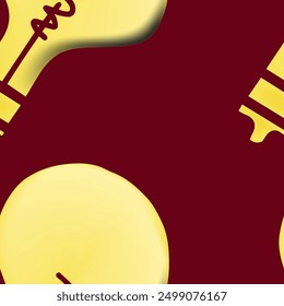 Seamless vector pattern with chaotic light bulbs for back to school on pink background