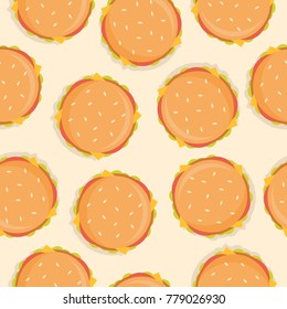Seamless vector pattern with cheese burger 