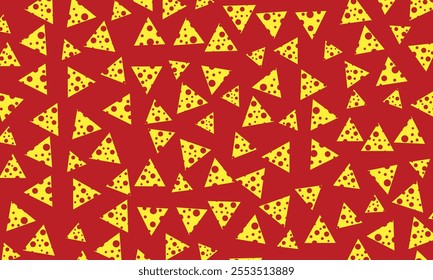 Seamless vector pattern with cheese slices. Vector simple flat graphic illustration