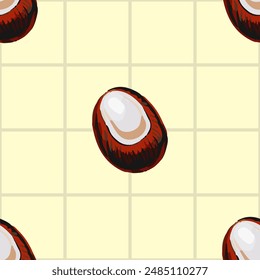 Seamless vector pattern with chestnuts on various backgrounds