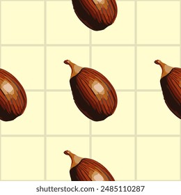 Seamless vector pattern with chestnuts on various backgrounds