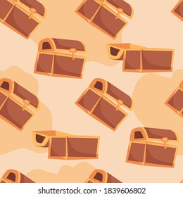 Seamless vector pattern chests on a pastel background, flat design. Abstract drawing, suitable for your cards, invitations, backgrounds, posters, flyers, decorations.
