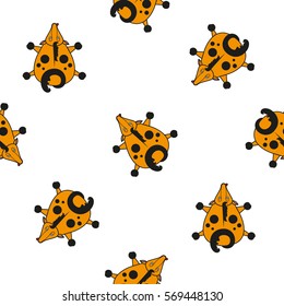 Seamless vector pattern for children. horse top view on a white background