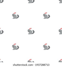 Seamless vector pattern with chinchilla on white background.