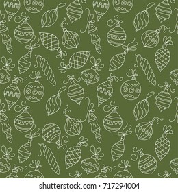 Seamless vector pattern with Christmas balls.  Winter llustration for modern designs.
