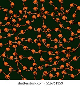 Seamless vector pattern with christmas beads, hand drawn illustration