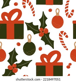 Seamless vector pattern. Christmas celebration.