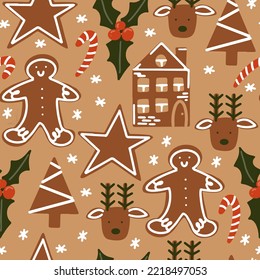 Seamless vector pattern. Christmas celebration.