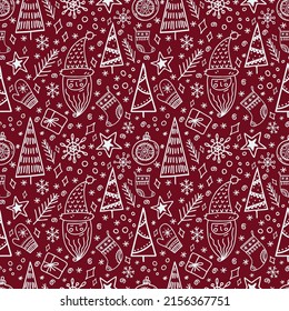seamless vector pattern with christmas decorations