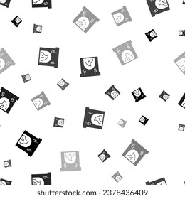 Seamless vector pattern with christmas fireplace symbols, creating a creative monochrome background with rotated elements. Vector illustration on white background