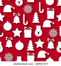 Seamless vector pattern with Christmas icons